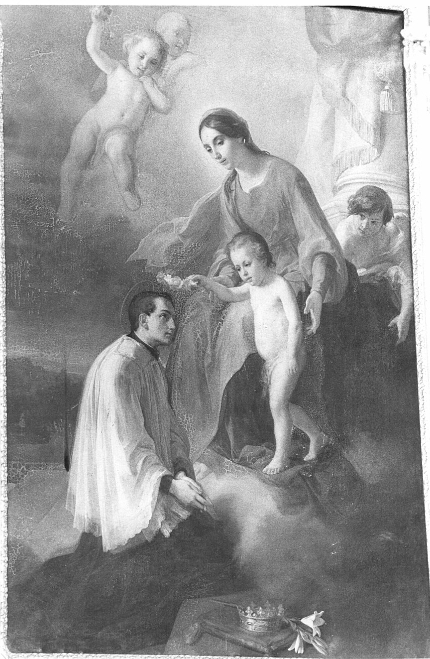 Madonna con Bambino e San Luigi Gonzaga (dipinto) di Garberini Giovan Battista (sec. XIX)