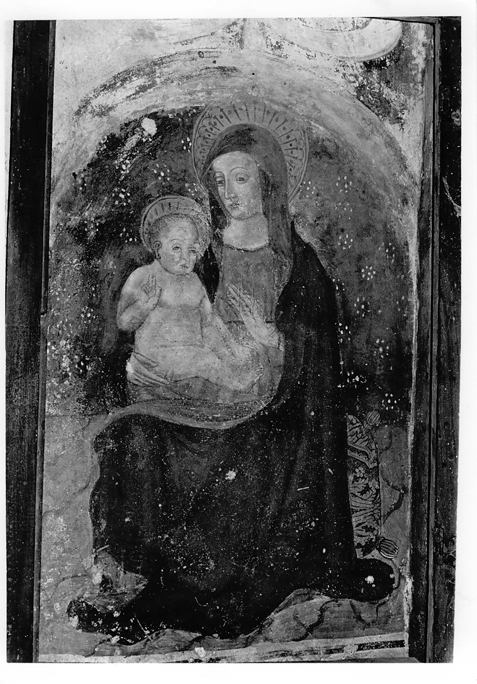 Madonna con Bambino (dipinto murale, opera isolata) - ambito lombardo (seconda metà sec. XV)