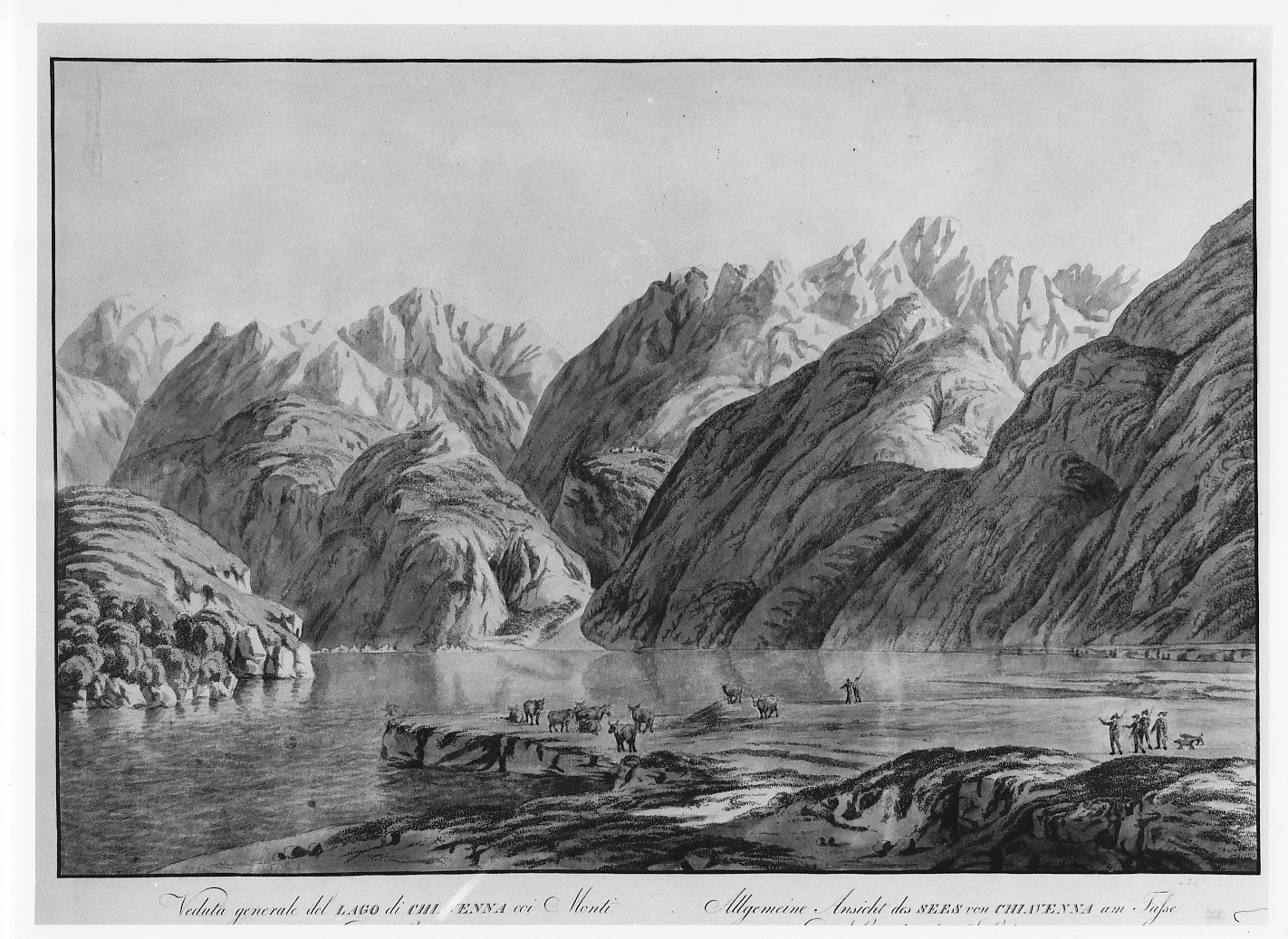 Il lago di Chiavenna oggi di Mezzola (stampa) - ambito lombardo (sec. XIX)