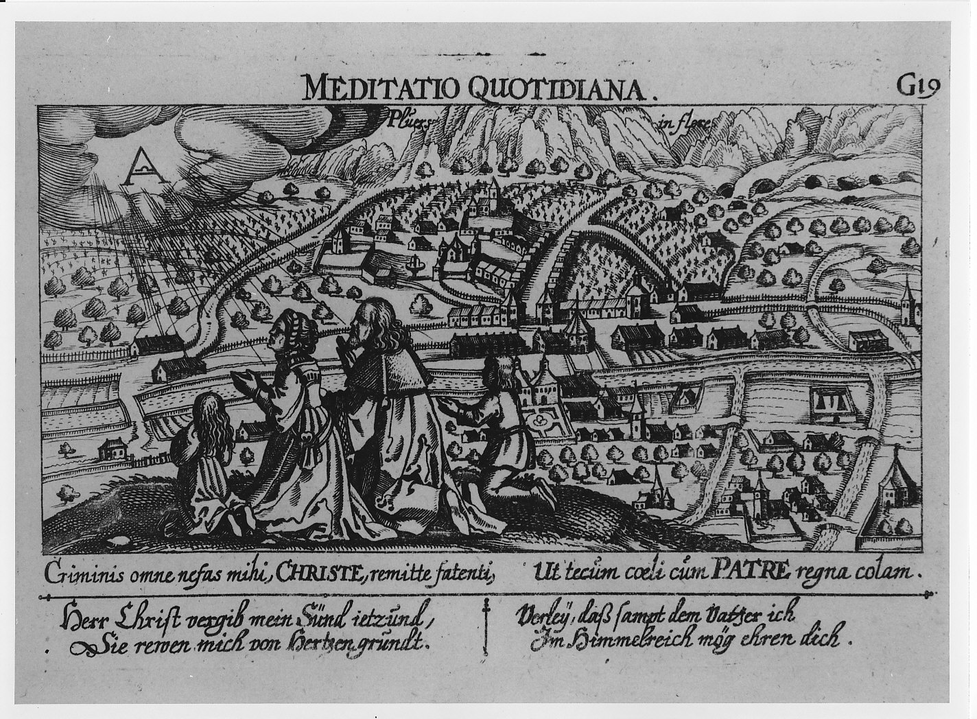 Priuro prima della frana (stampa) - ambito tedesco (sec. XVII)