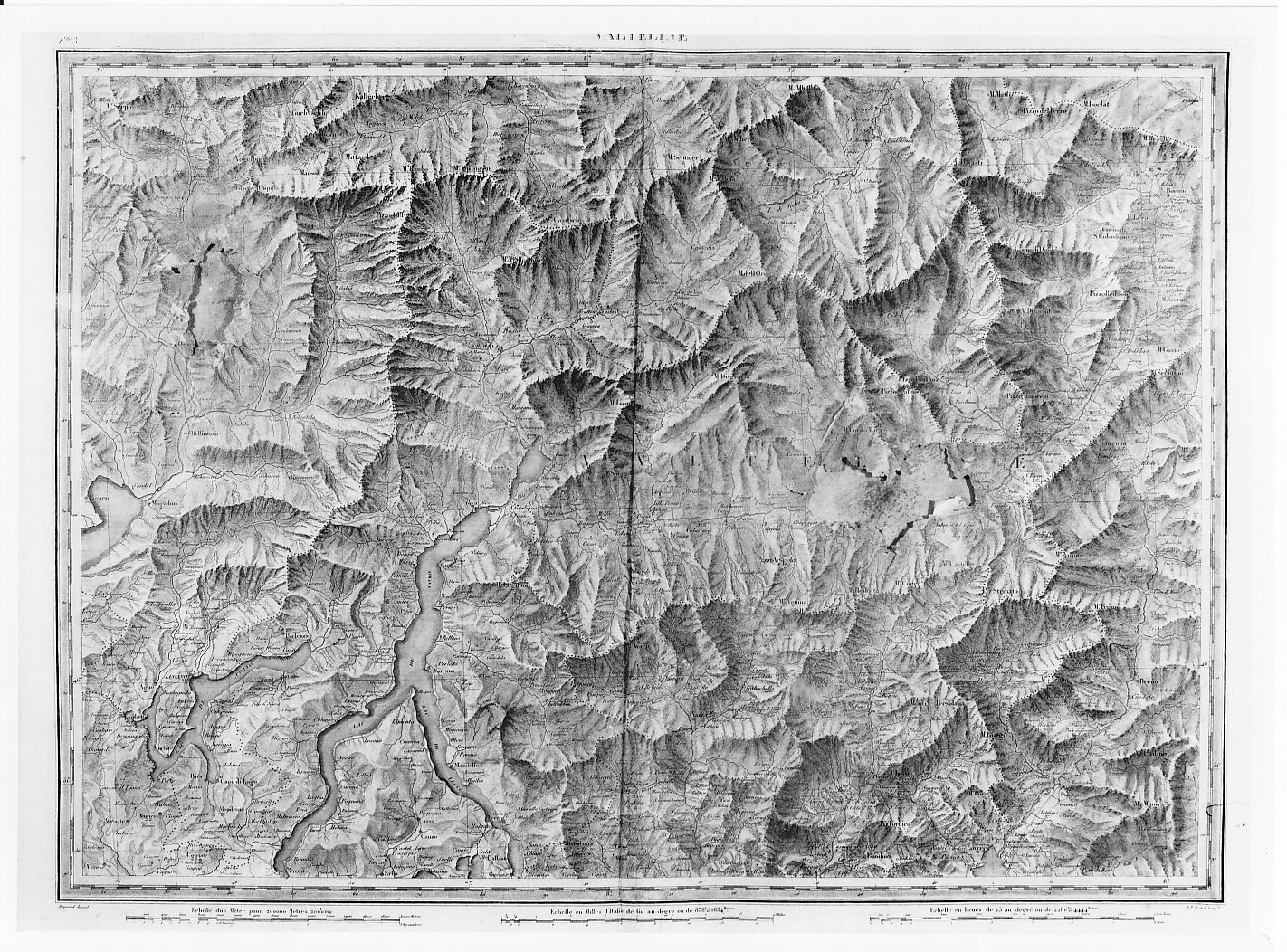 Carta della Valtellina e della Valchiavenna (stampa) di Michel F. P, Raymond (sec. XIX)