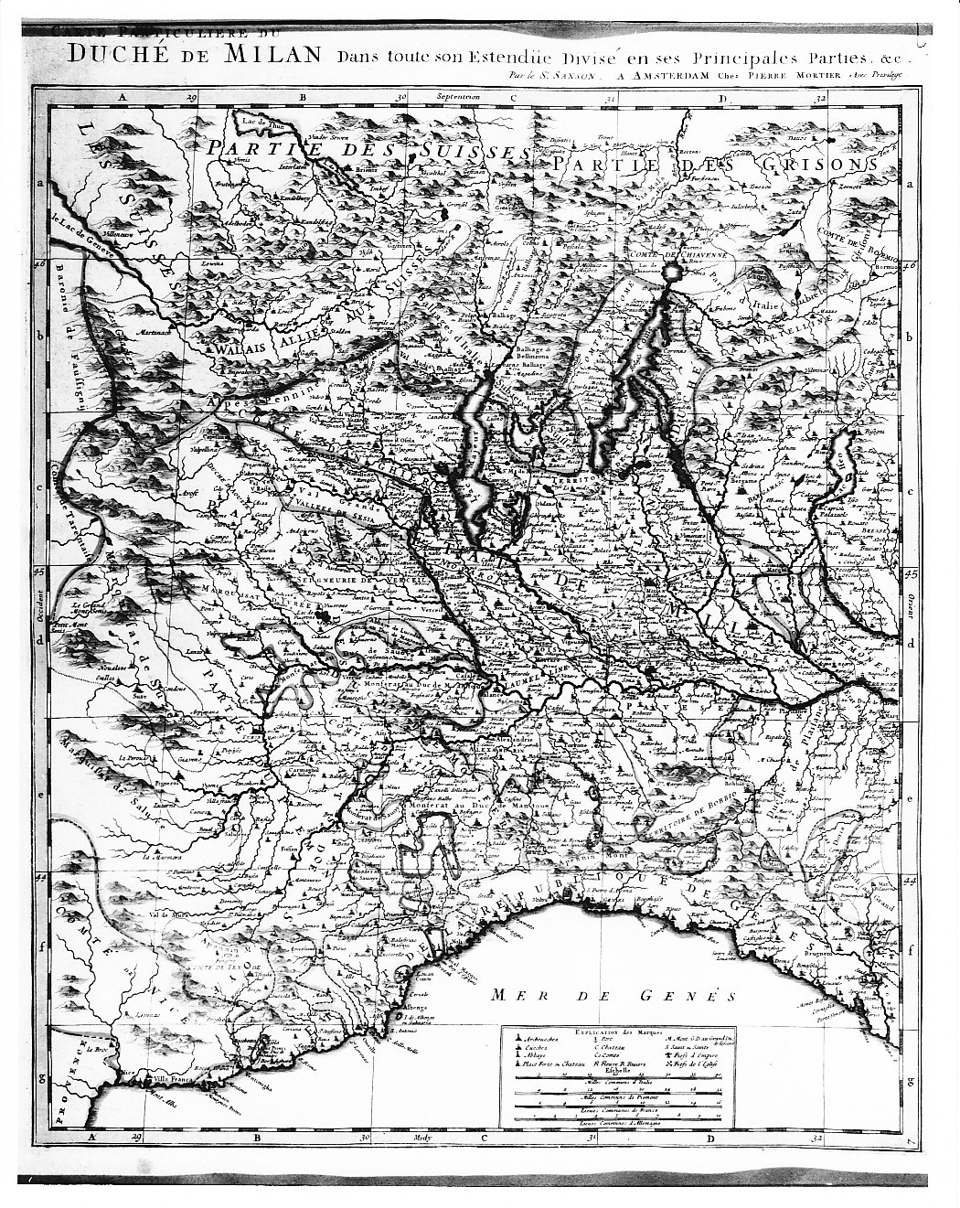Carta del Ducato di Milano (stampa) di Sanson Antoine (sec. XVII)