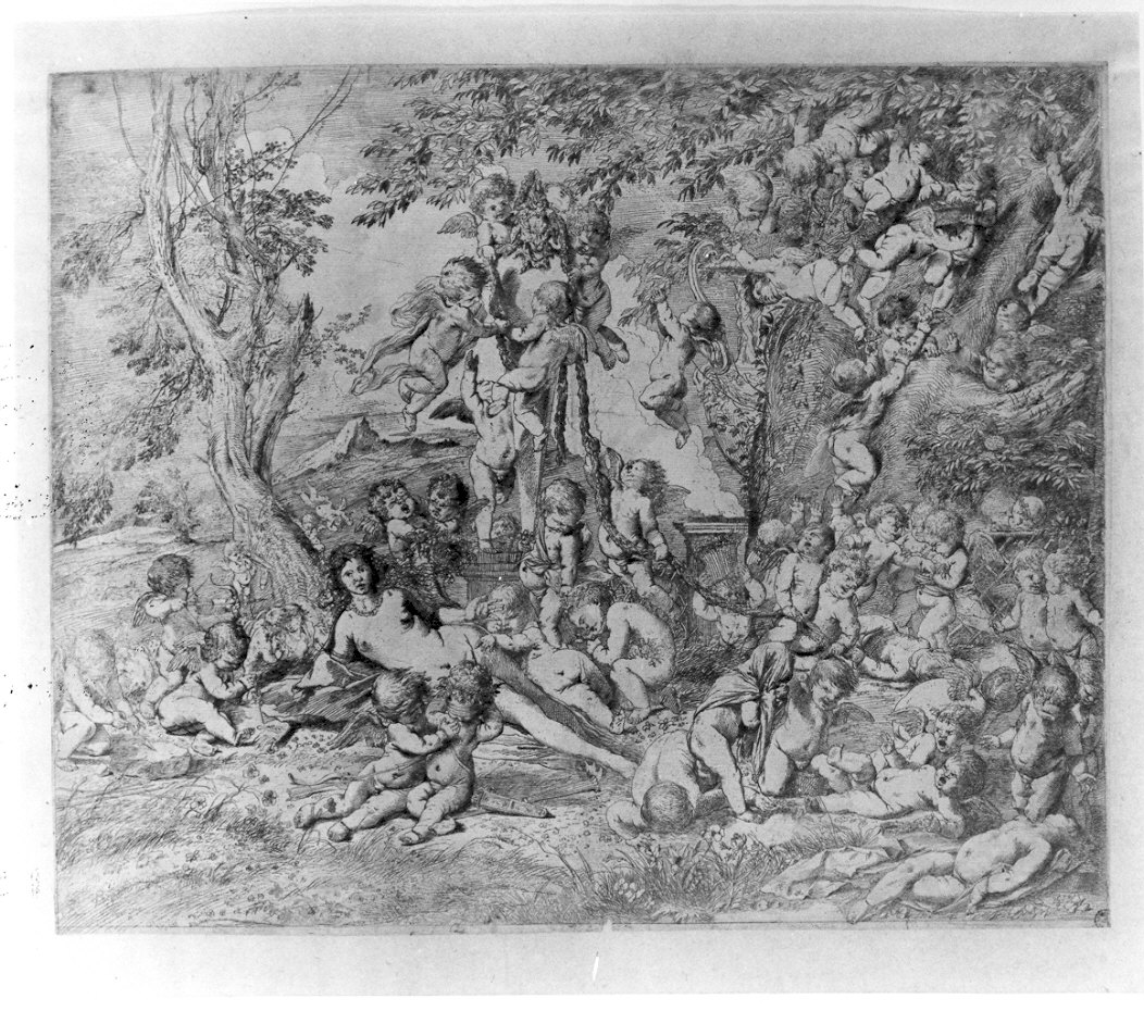 Venere e Cupido (stampa) di Testa Pietro (sec. XVII)