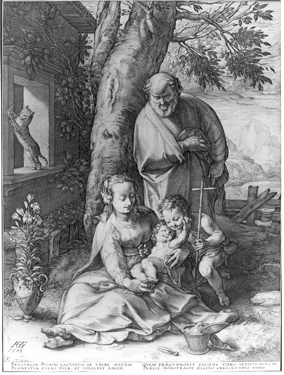Sacra Famiglia (stampa) di Goltzius Hendrick (sec. XVI)