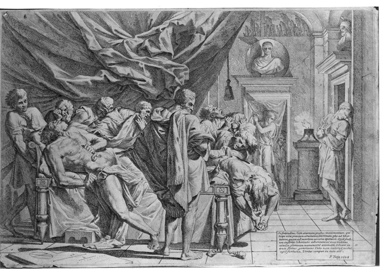 morte di Catone (stampa) di Testa Pietro (sec. XVII)