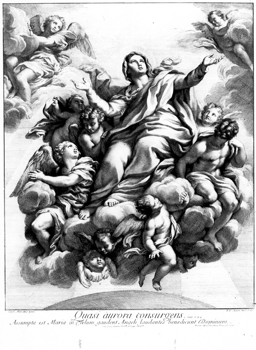 assunzione della Madonna (stampa) di Maratta Carlo (primo quarto sec. XVIII)