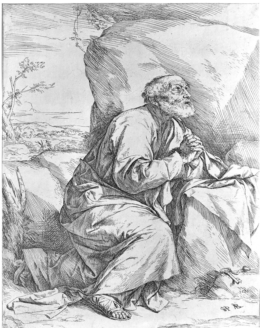 pentimento di San Pietro (stampa) di De Ribera Jusepe detto Spagnoletto (sec. XVII)