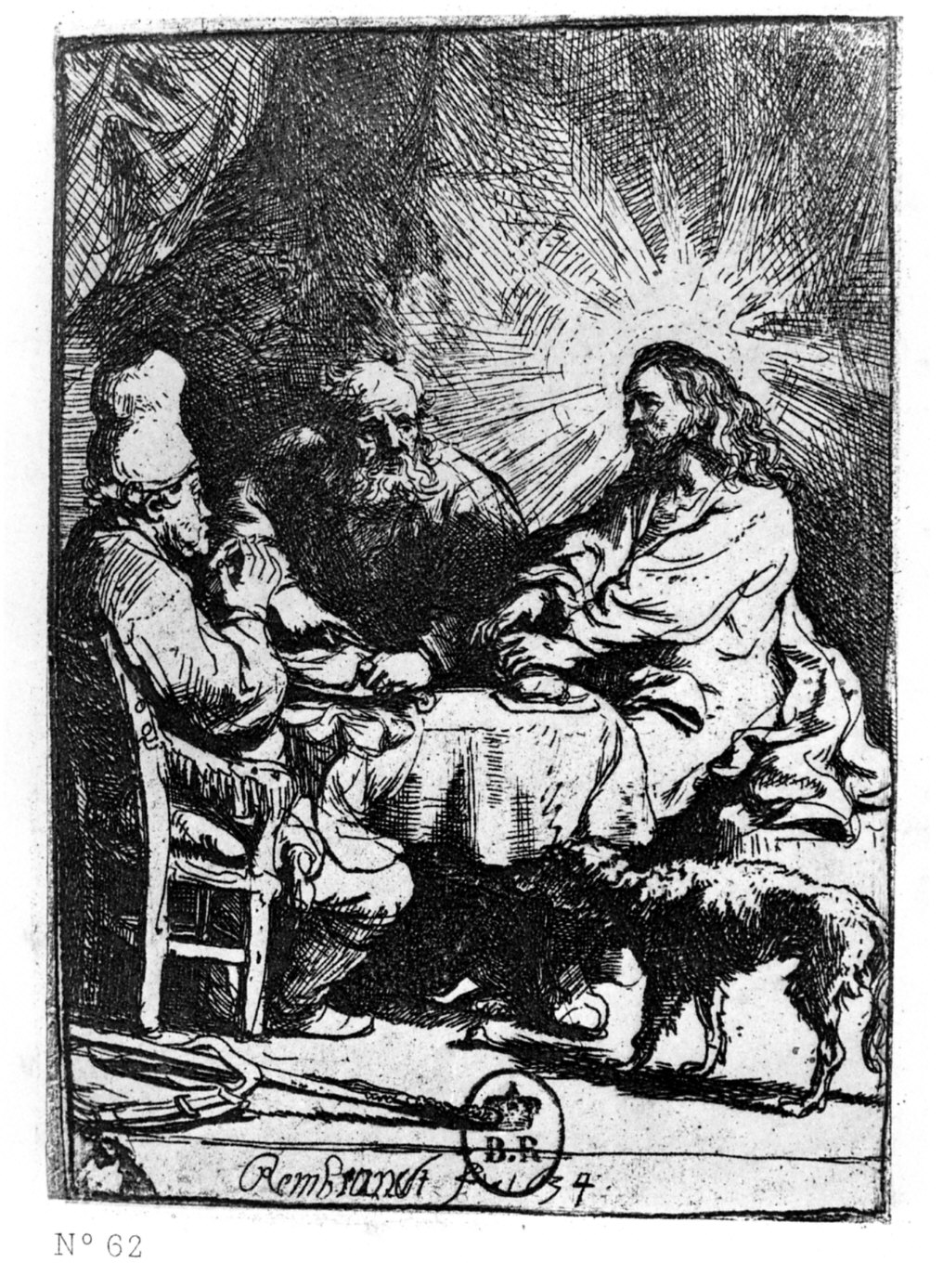 cena in Emmaus (stampa) di Rembrandt (sec. XVII)
