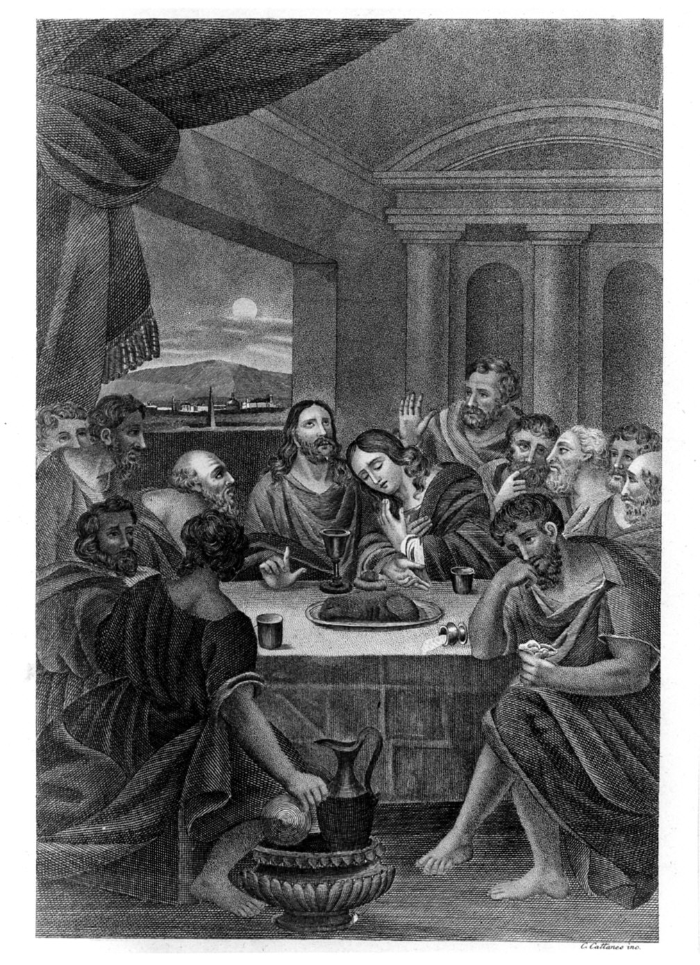 ultima cena (stampa) di Cattaneo C (sec. XIX)