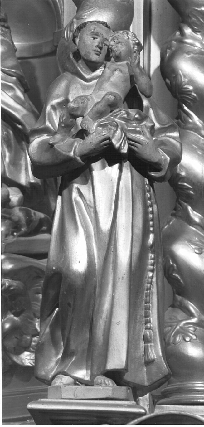 Sant'Antonio Abate con Bambino (statua, elemento d'insieme) - bottega lombarda (seconda metà sec. XVII)