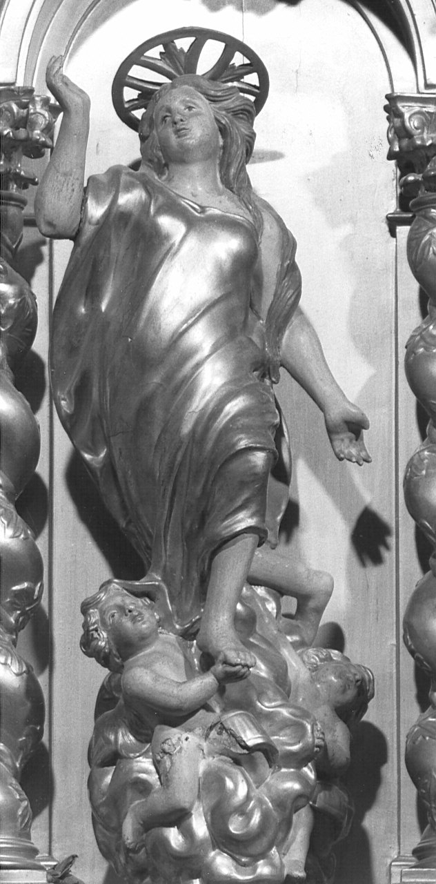 Assunzione di Santa Maria Maddalena, Santa Maria Maddalena portata in cielo dagli angeli (scultura, elemento d'insieme) - bottega lombarda (seconda metà sec. XVII)