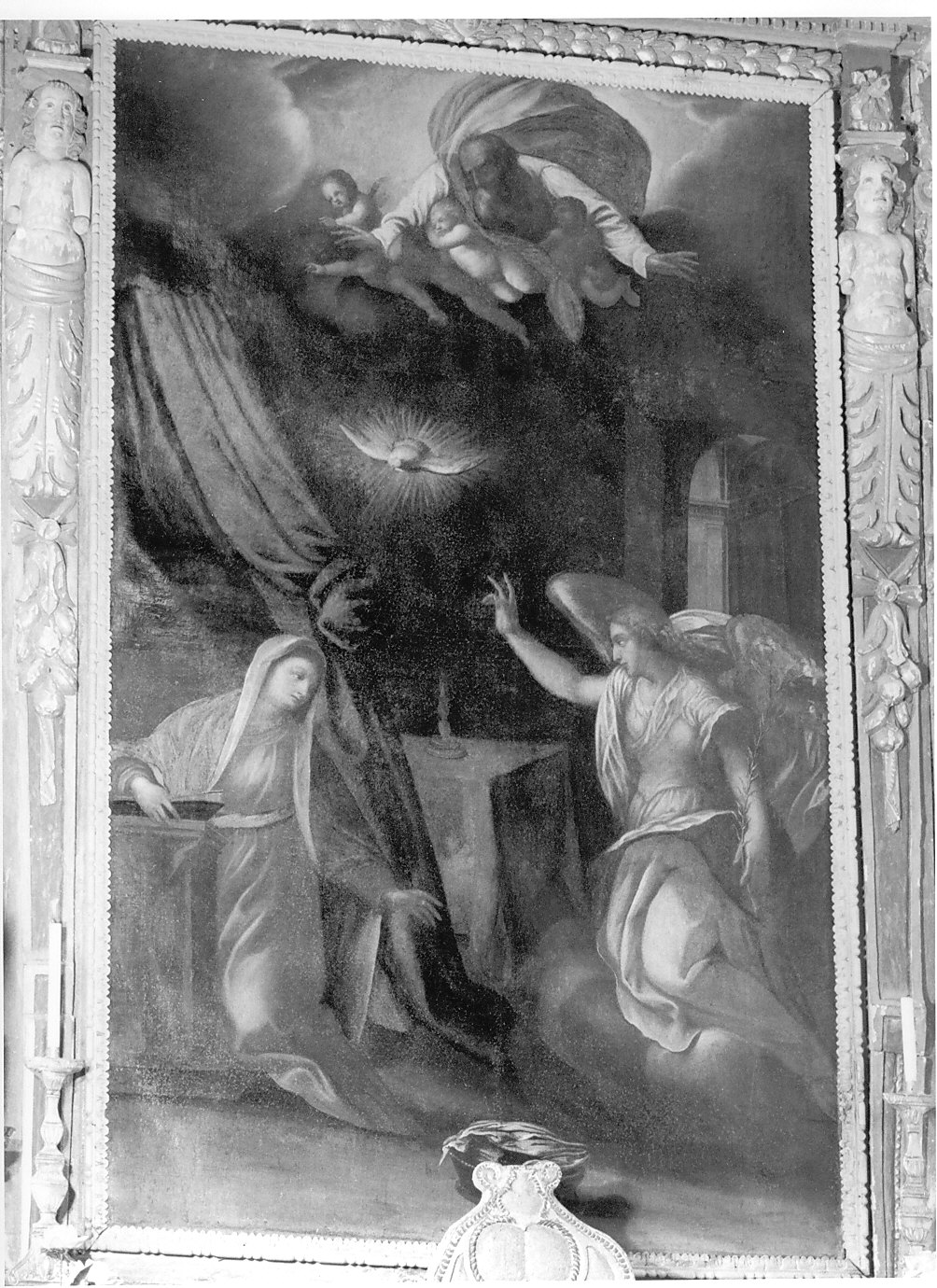 Annunciazione (dipinto, opera isolata) - ambito lombardo (ultimo quarto sec. XVII)