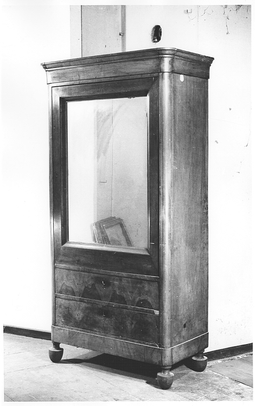 armadio con specchiera, opera isolata - bottega lombarda (sec. XIX)