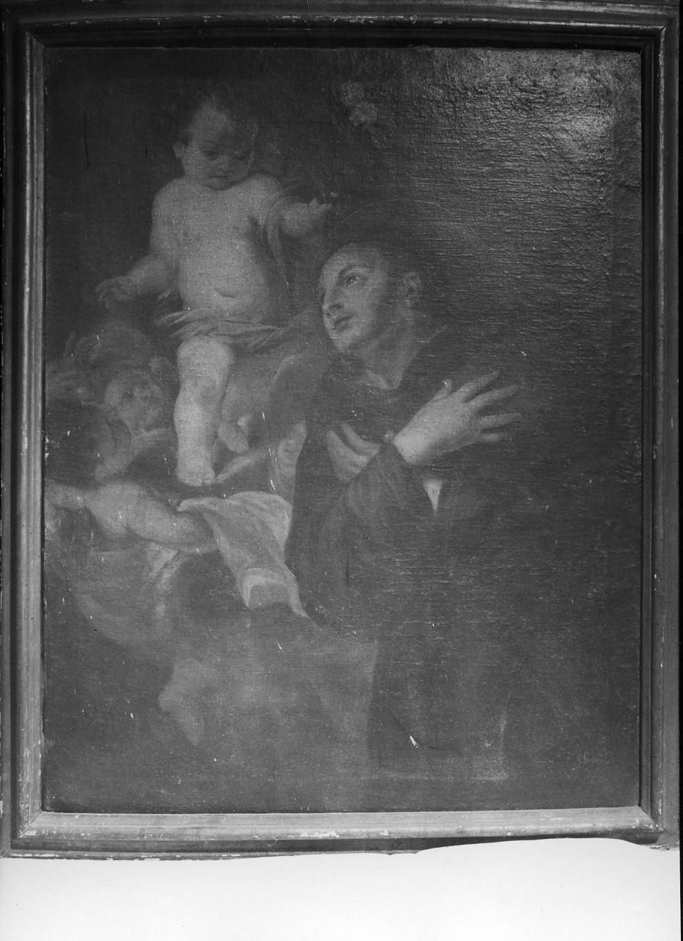 Sant'Antonio da Padova con il bambino (dipinto, opera isolata) - ambito lombardo (sec. XVII)