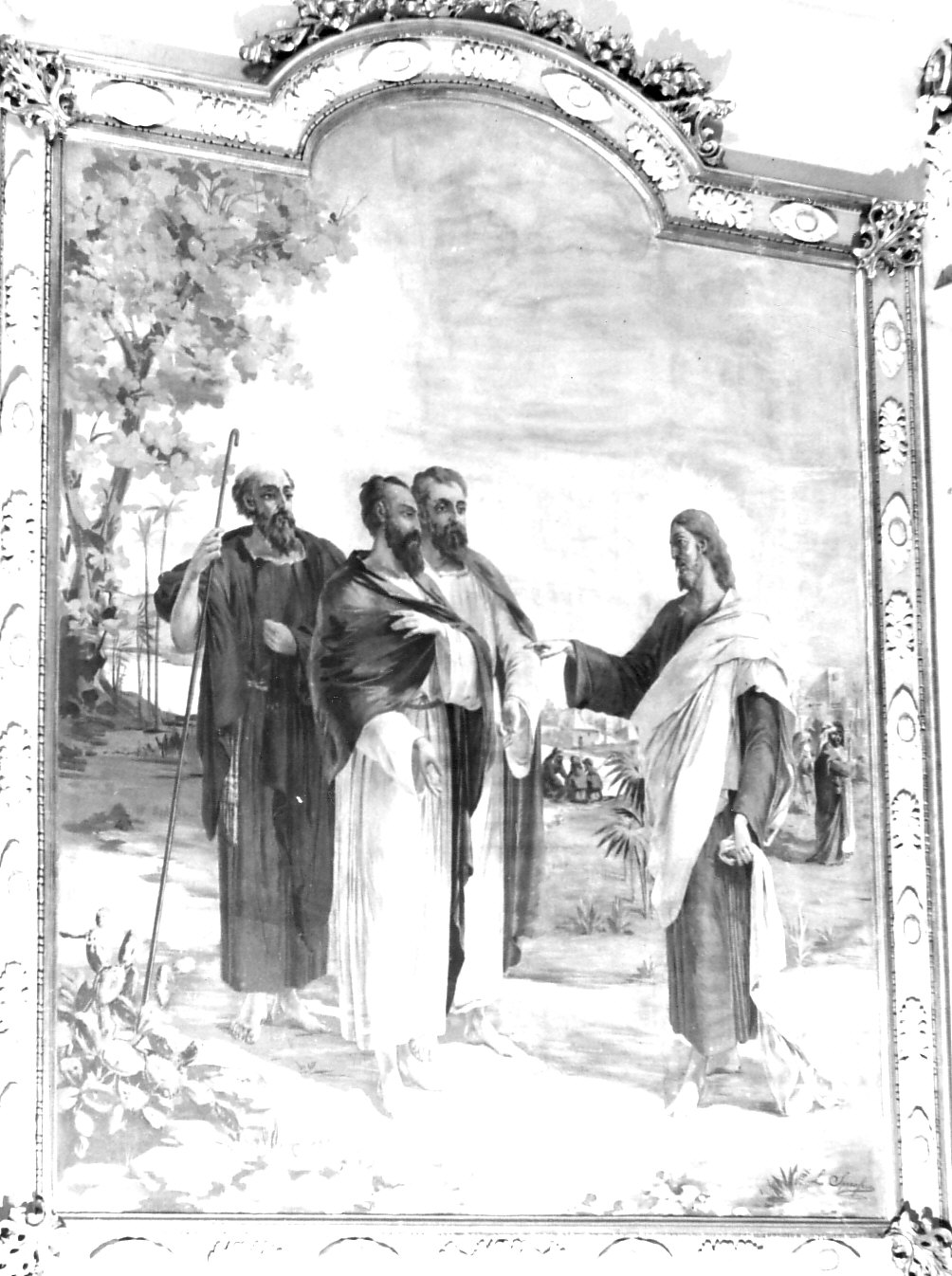 La vocazione di San Bartolomeo (dipinto, opera isolata) di Spreafico Luigi (attribuito) (sec. XIX)