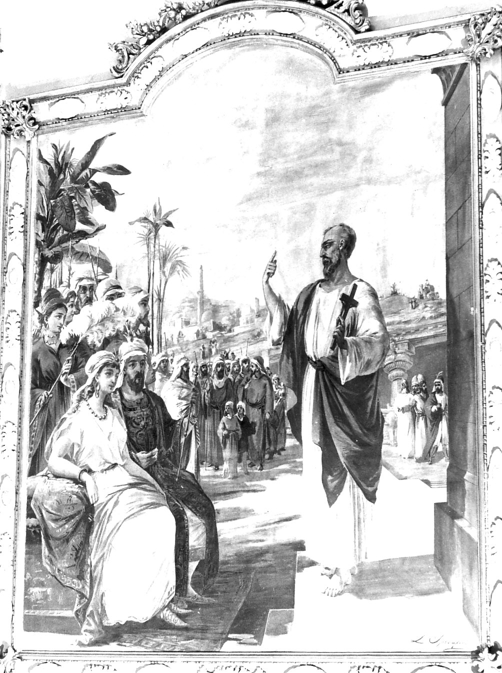 La predicazione di San Bartolomeo (dipinto, opera isolata) di Spreafico Luigi (attribuito) (sec. XIX)