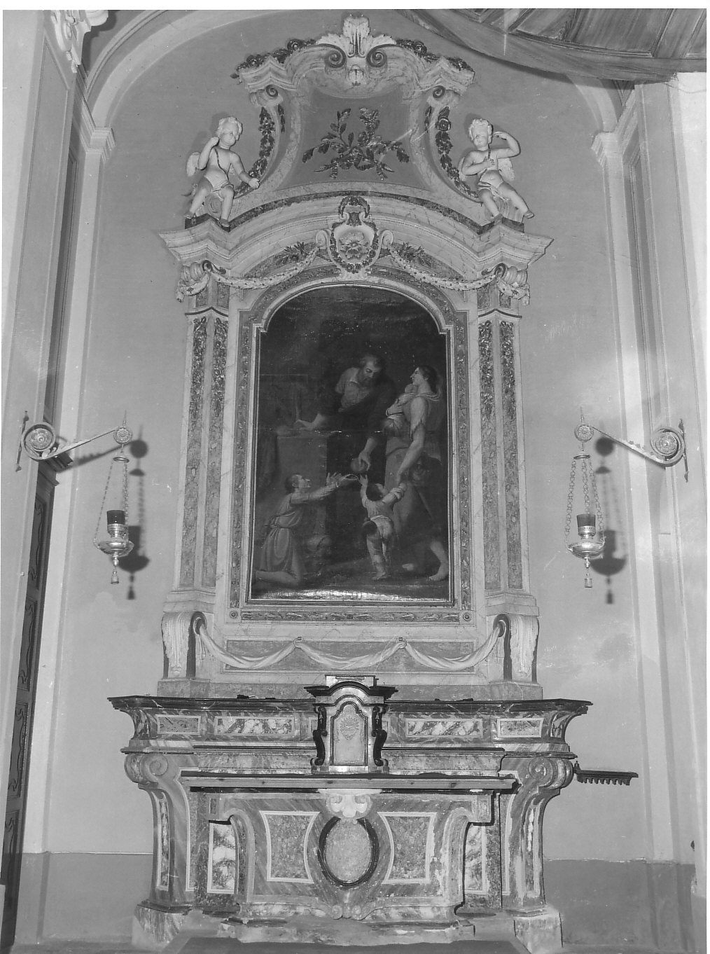 Sant'Omobono (pala d'altare, opera isolata) di Torre Beniamino (attribuito) (inizio sec. XIX)