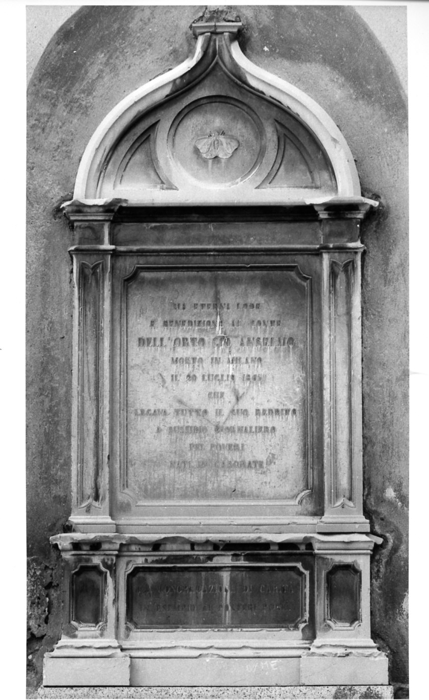 monumento a Giovanni Anselmo dell'Orto (monumento commemorativo, opera isolata) - bottega italiana (sec. XIX)