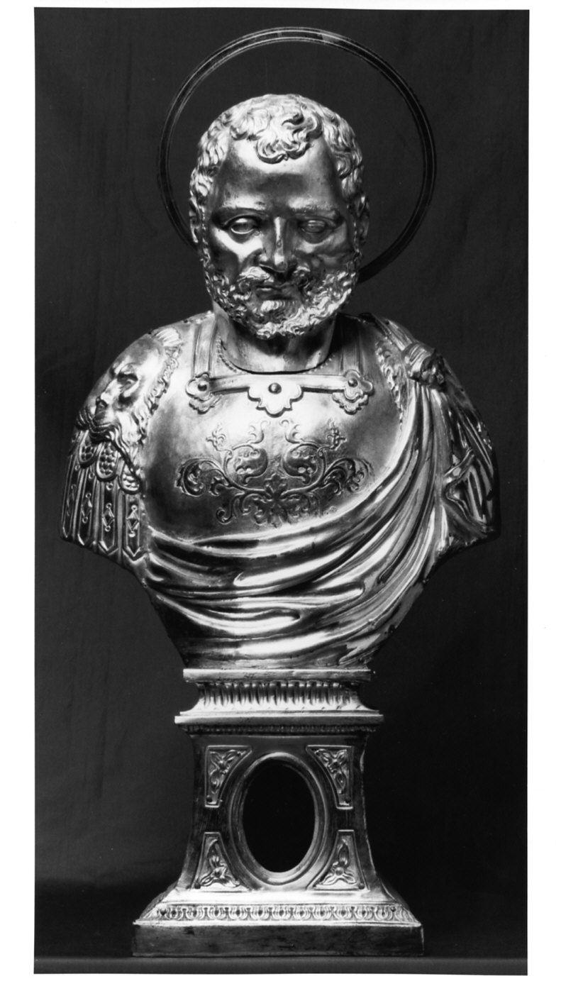 busto di santo (reliquiario - a busto, opera isolata) - bottega italiana (sec. XIX)