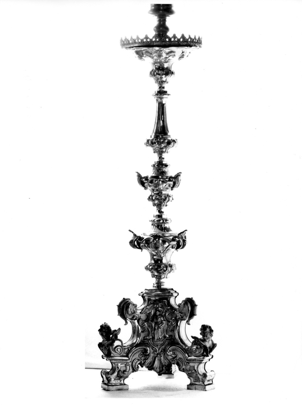 candeliere, opera isolata - bottega lombarda (sec. XVIII)