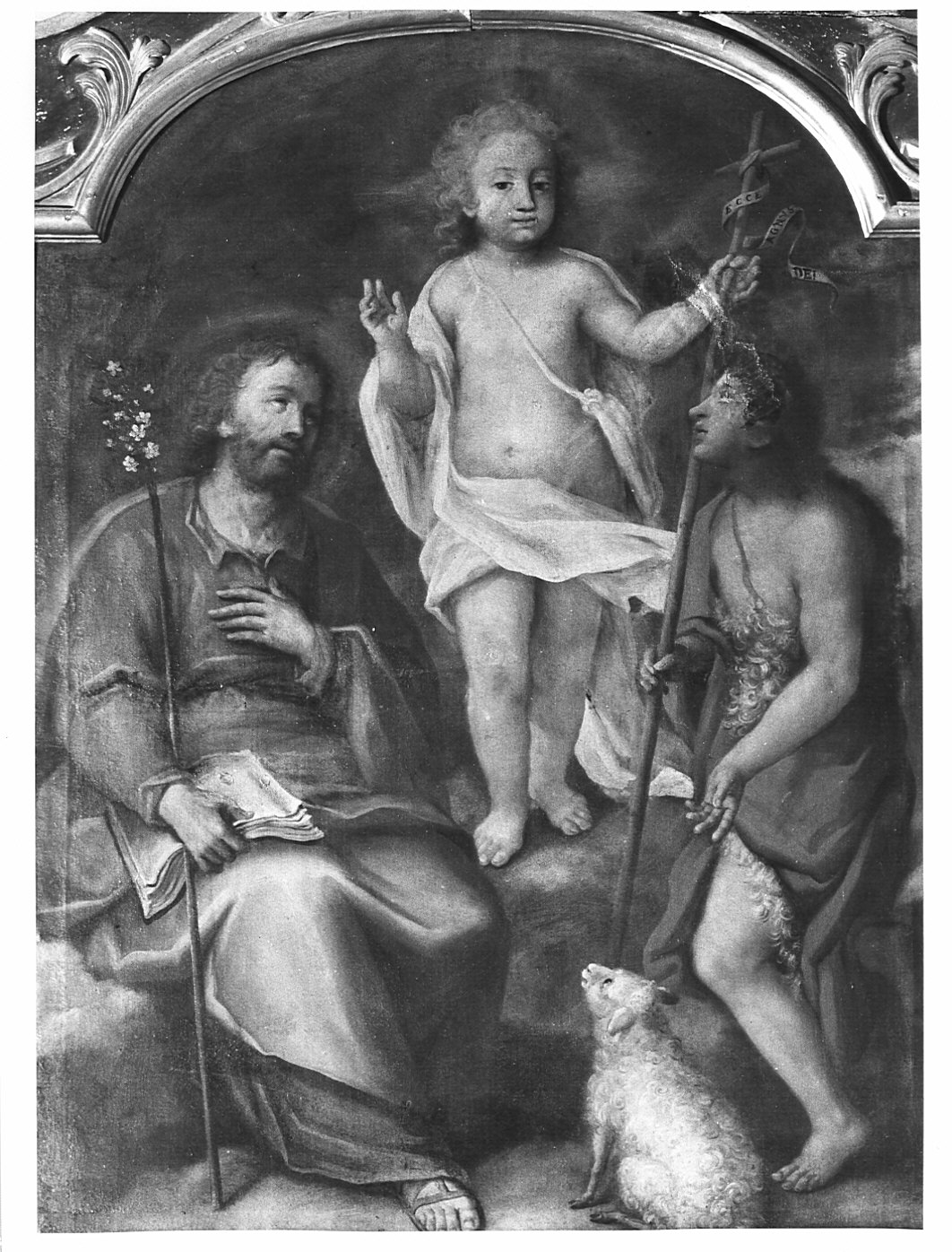 Gesù Bambino e santi (dipinto, opera isolata) - ambito lombardo (fine/inizio secc. XVII/ XVIII)