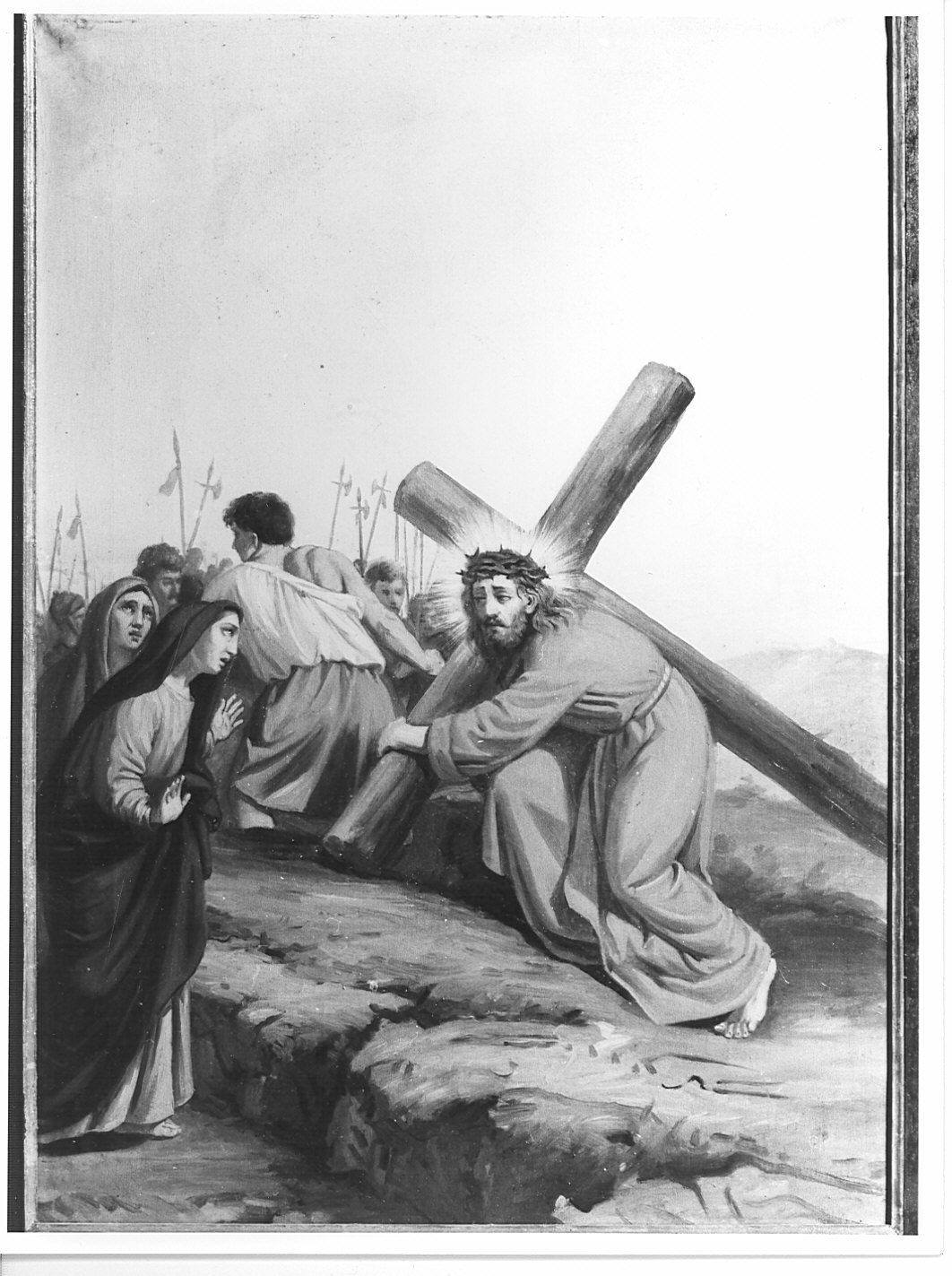 stazione IV: Gesù incontra la Madonna (dipinto, elemento d'insieme) - ambito lombardo (prima metà sec. XIX)