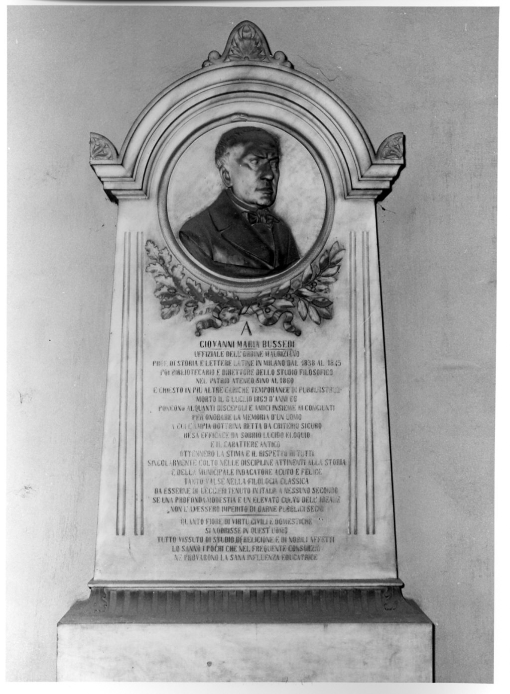 monumento a Giovanni Maria Bussedi (monumento commemorativo, opera isolata) - ambito italiano (sec. XIX)