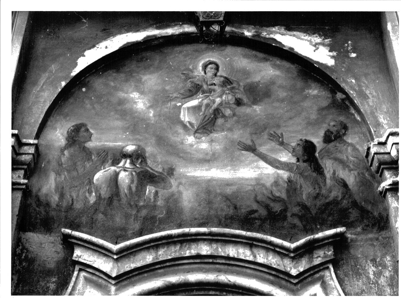 Madonna con Bambino, anime purganti (dipinto murale) - bottega lombarda (fine/inizio secc. XVII/ XVIII)
