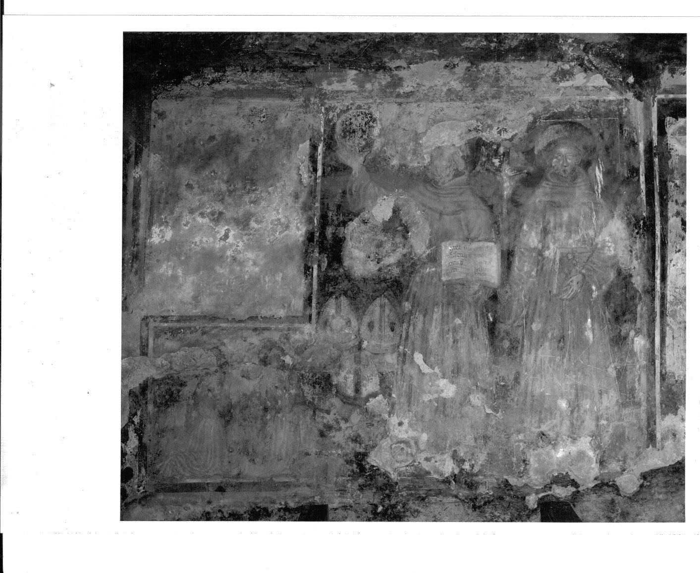 San Bernardino; San Francesco (dipinto murale) - bottega lombarda (sec. XIV, sec. XV)