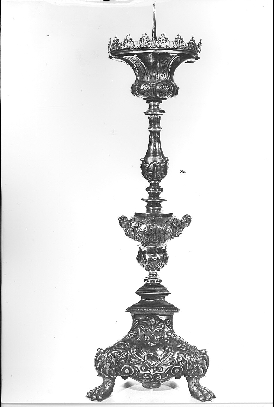 candeliere d'altare, serie - bottega lombarda (seconda metà sec. XIX)