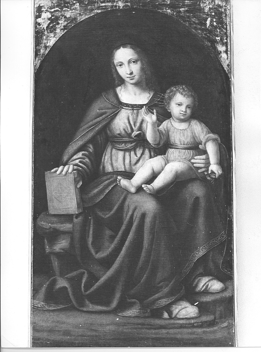 Madonna con Bambino (dipinto) di Luini Bernardino (attribuito) (sec. XVI)