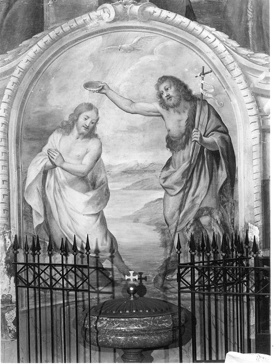 battesimo di Cristo (dipinto, opera isolata) di Bellotti Ambrogio (attribuito) (fine sec. XVII)