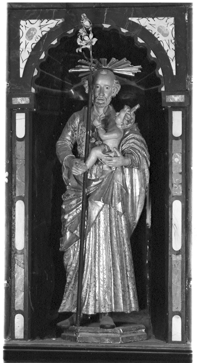 San Giuseppe e Gesù Bambino (statua, opera isolata) - ambito lombardo (sec. XVIII)