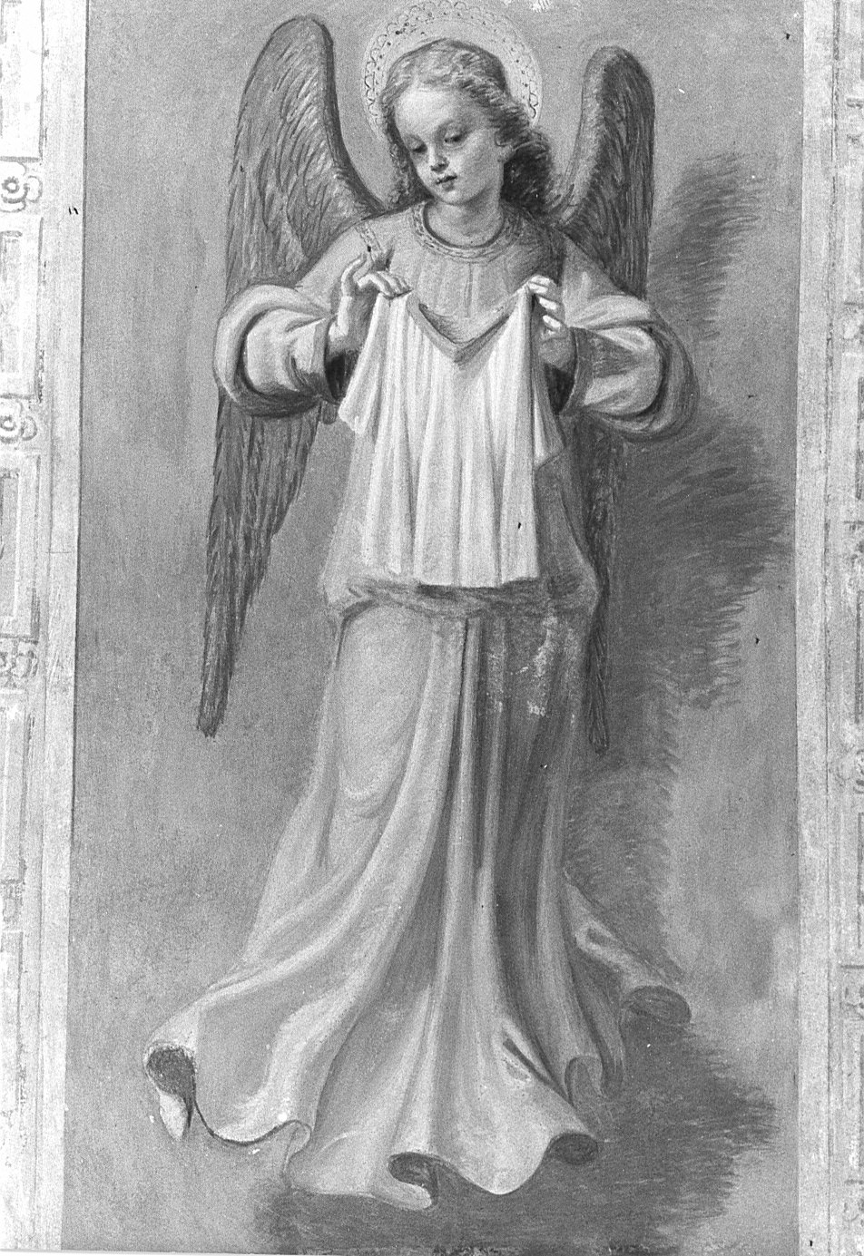 angelo (dipinto murale, elemento d'insieme) - ambito lombardo (sec. XX)