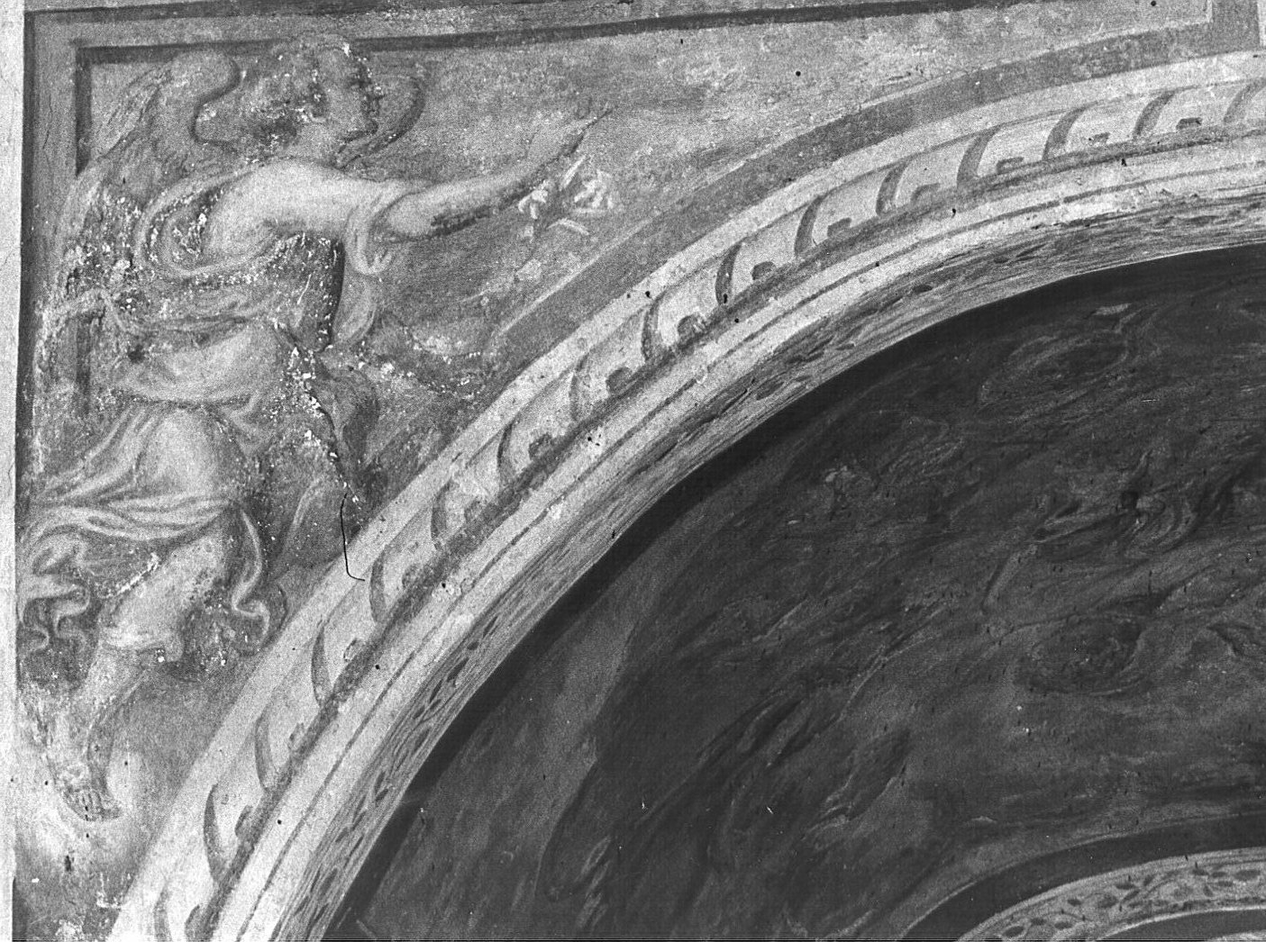 angelo annunciante (decorazione pittorica, elemento d'insieme) - ambito lombardo (prima metà sec. XVII)
