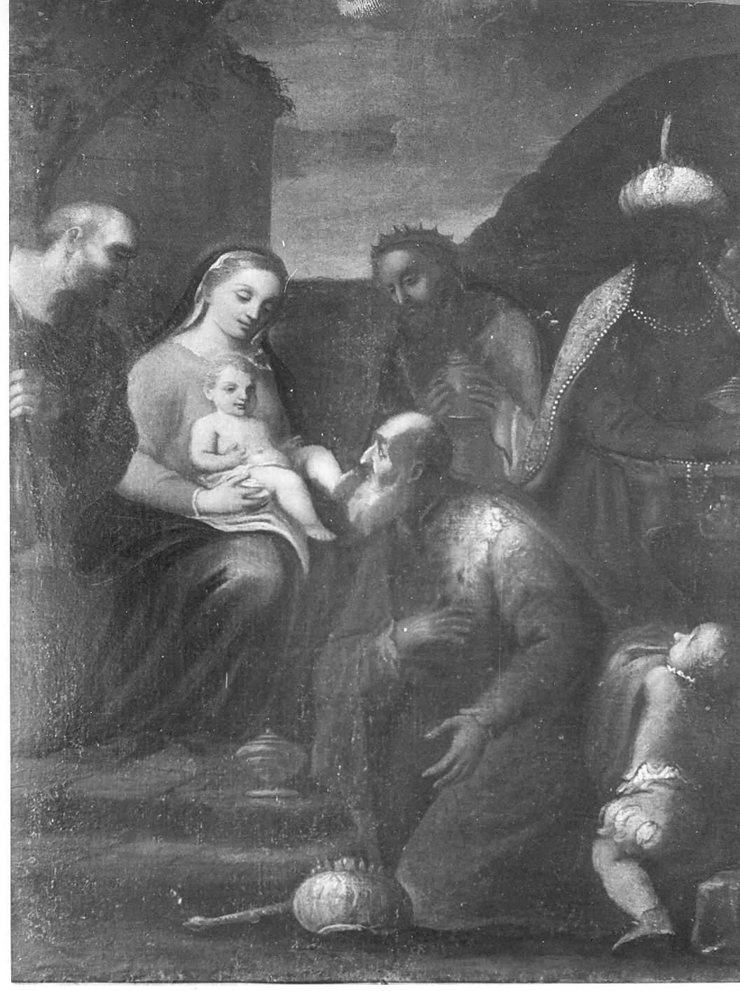 adorazione dei Re Magi (dipinto, opera isolata) - ambito lombardo (sec. XVII)