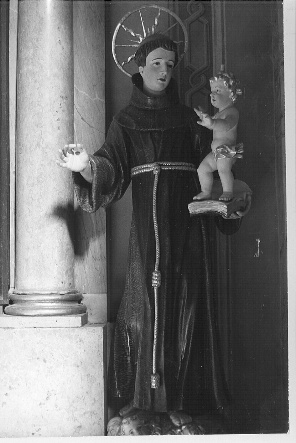 Sant'Antonio da Padova con il bambino (scultura, opera isolata) - bottega lombarda (inizio sec. XIX)