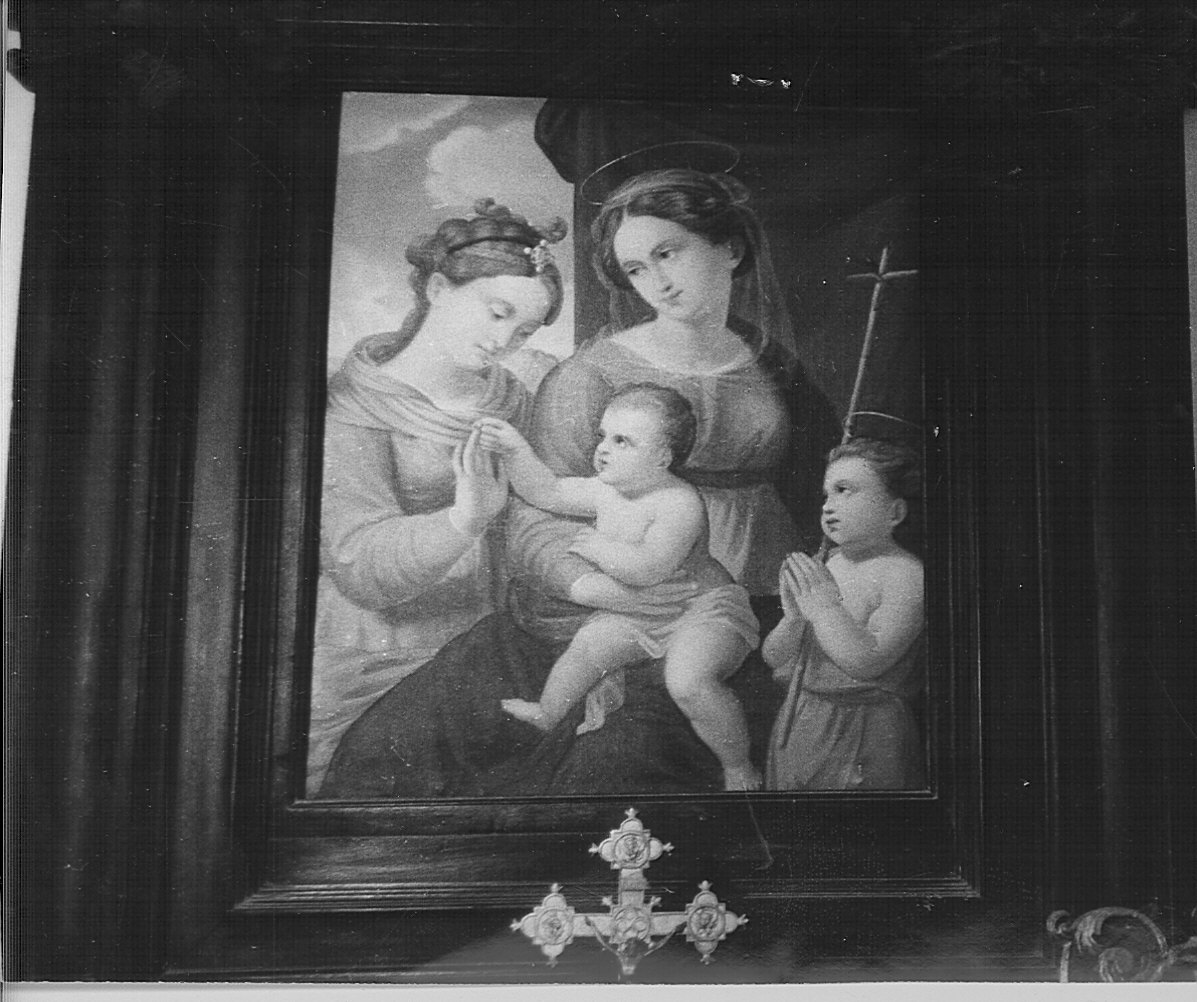 Madonna con Bambino, San Giovannino e Santa Caterina (dipinto, opera isolata) - ambito lombardo (seconda metà sec. XIX)
