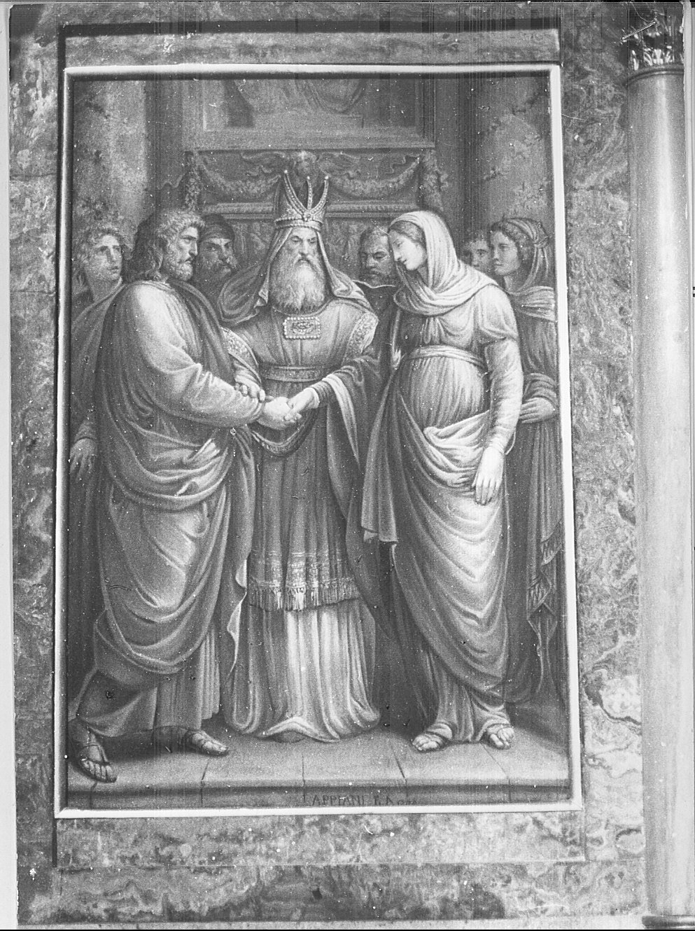 Sposalizio di Maria Vergine (dipinto murale, opera isolata) di Appiani Andrea (sec. XIX)