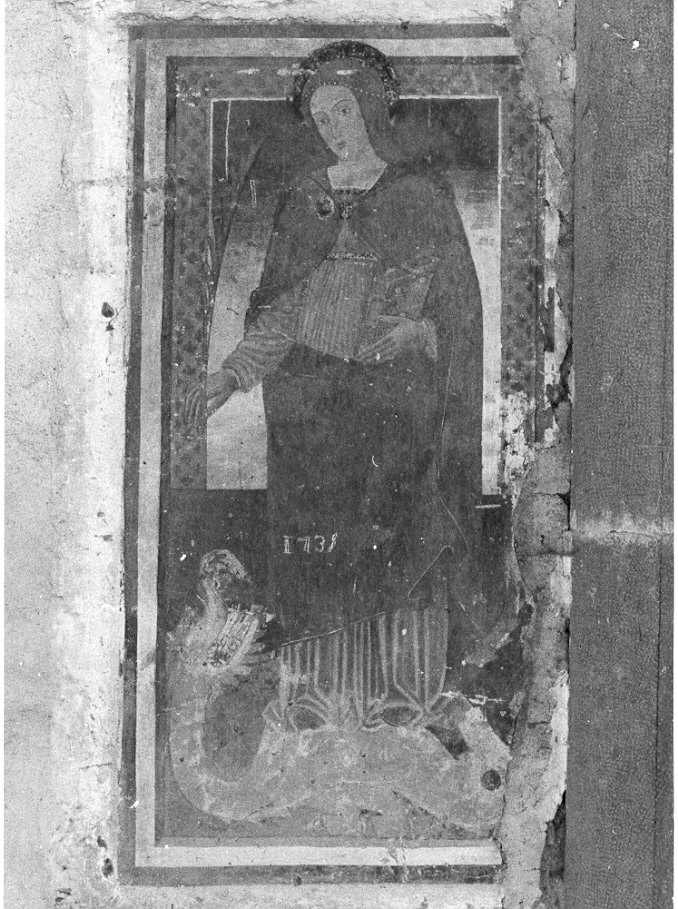 Santa Eufemia (dipinto murale, opera isolata) - ambito lombardo (primo quarto sec. XVI)