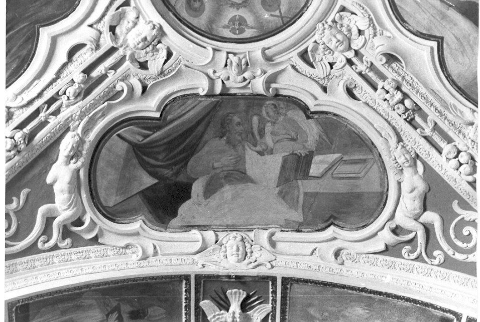 San Matteo Evangelista (dipinto murale, elemento d'insieme) - ambito lombardo (sec. XVI)
