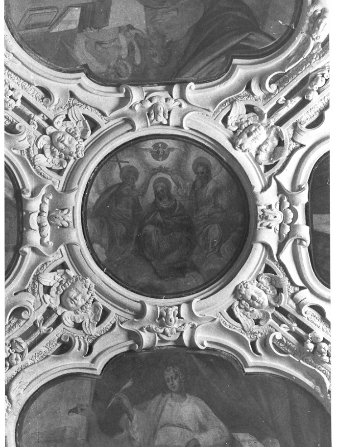 incoronazione di Maria Vergine (dipinto murale, elemento d'insieme) - ambito lombardo (sec. XVI)