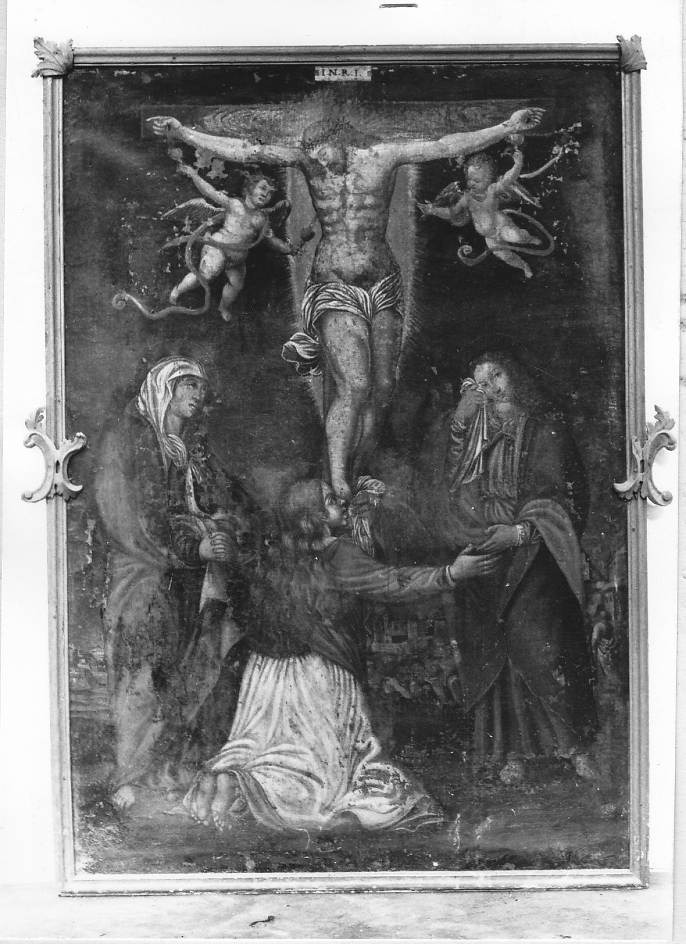 crocifissione di Cristo con la Madonna e santi (dipinto, opera isolata) - ambito lombardo (sec. XVII)