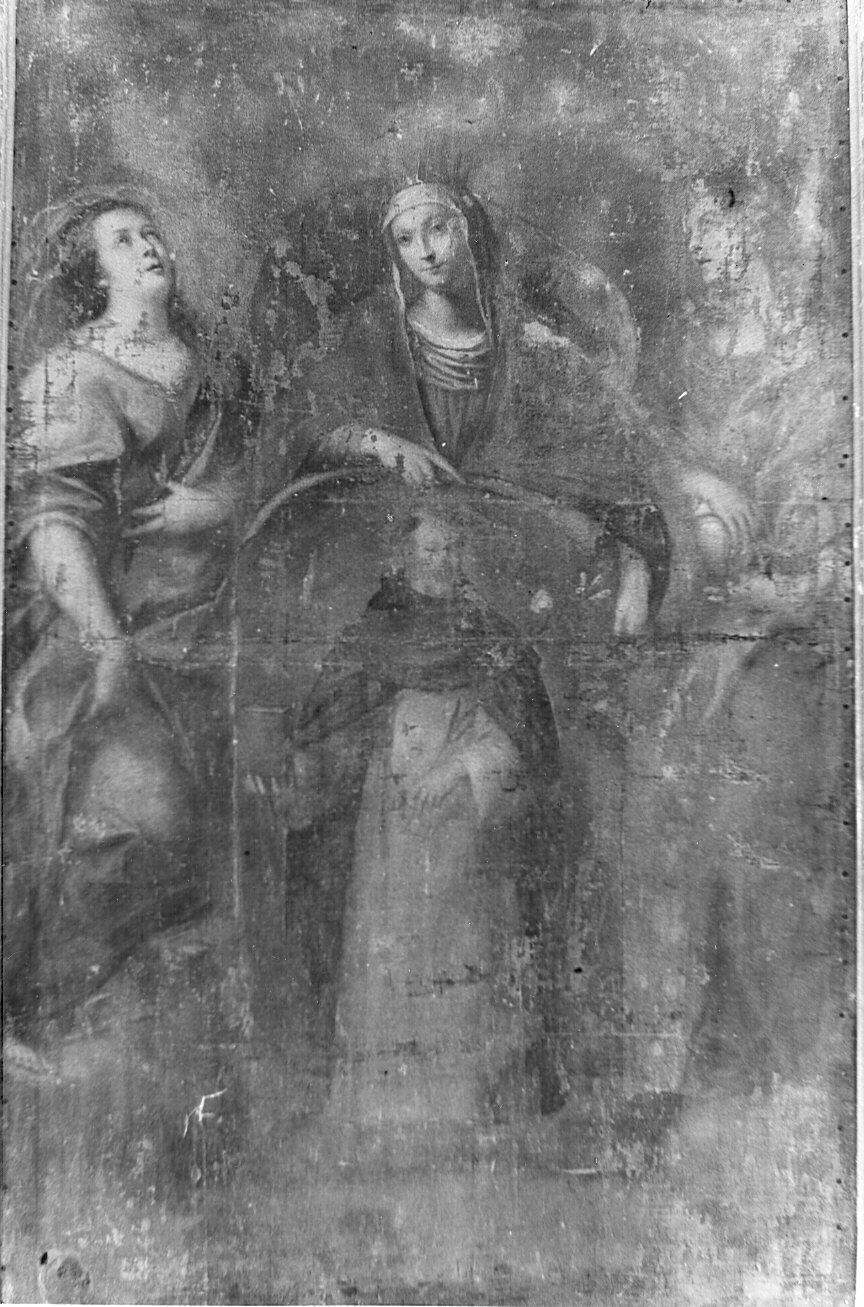 Madonna e santi, Madonna e Santi (dipinto murale) di Nuvolone Carlo Francesco (attribuito) (prima metà sec. XVII)