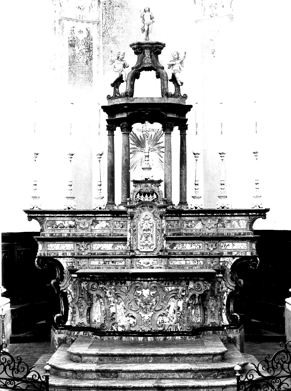 altare maggiore, complesso decorativo - bottega lombarda (terzo quarto sec. XVIII)