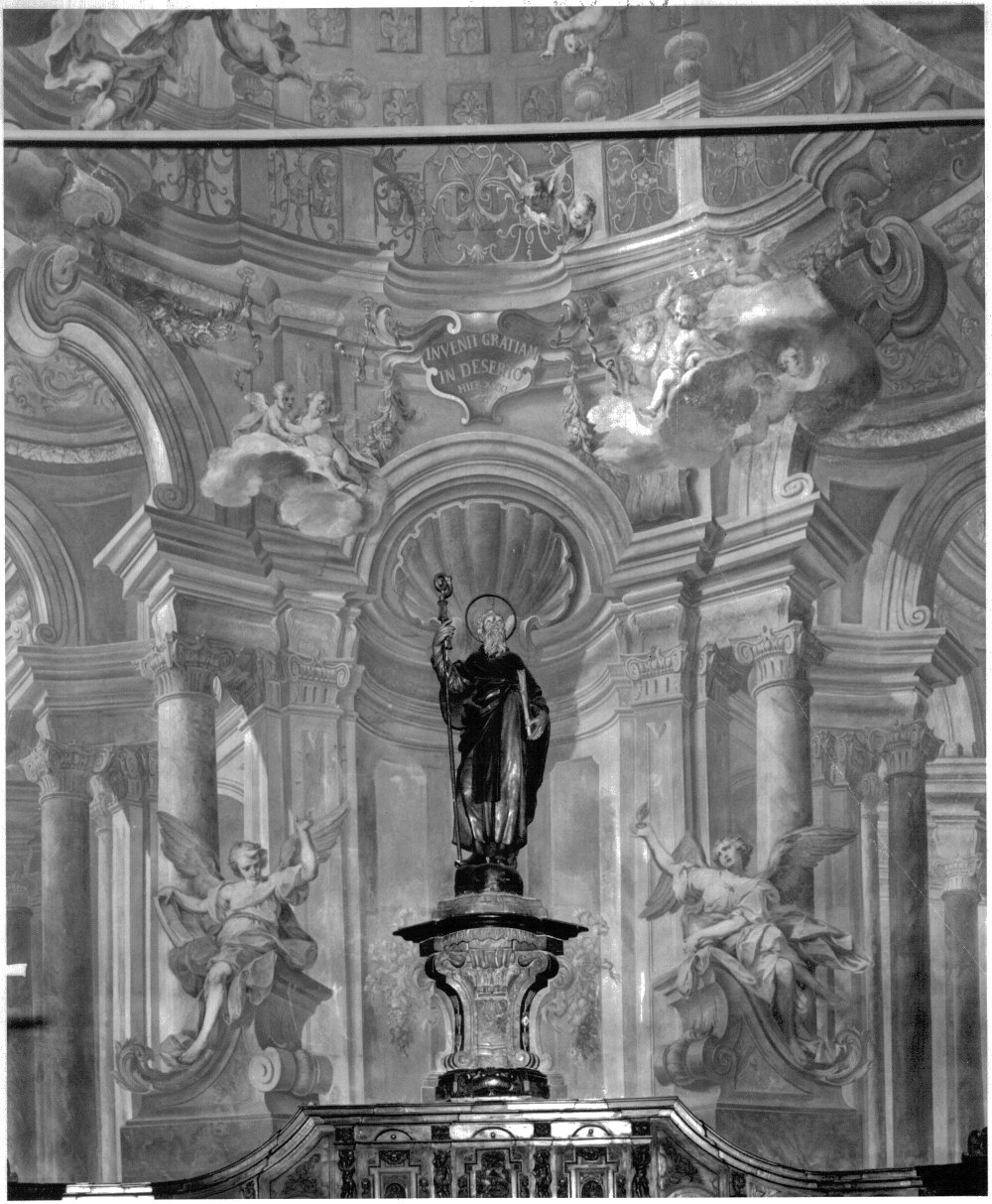 quadratura architettonica e angeli (dipinto, opera isolata) di Baroffio Giuseppe, Ronchelli Giovanni Battista (seconda metà sec. XVIII)