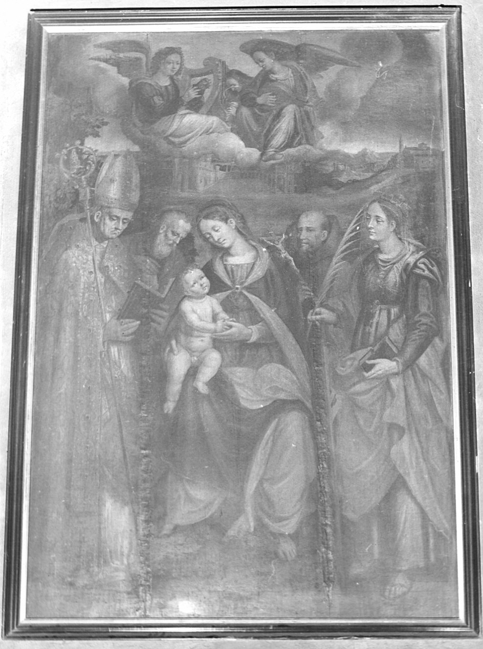 Madonna col Bambino e santi, Madonna con Bambino e altri personaggi (dipinto) - ambito lombardo (seconda metà sec. XVI)