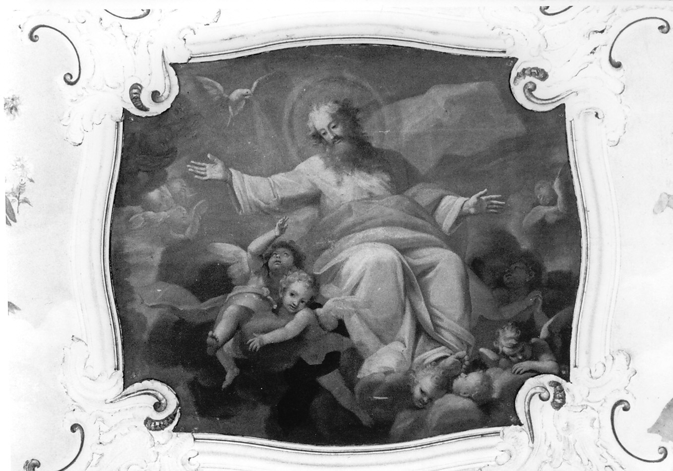 Padre della Chiesa e angeli (dipinto, opera isolata) - ambito lombardo (metà sec. XVIII)
