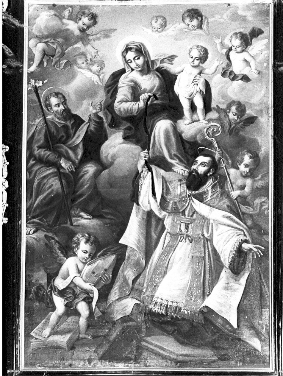 Madonna della Cintola con San Giuseppe e Sant'Agostino (pala d'altare, opera isolata) - ambito lombardo (sec. XVIII)