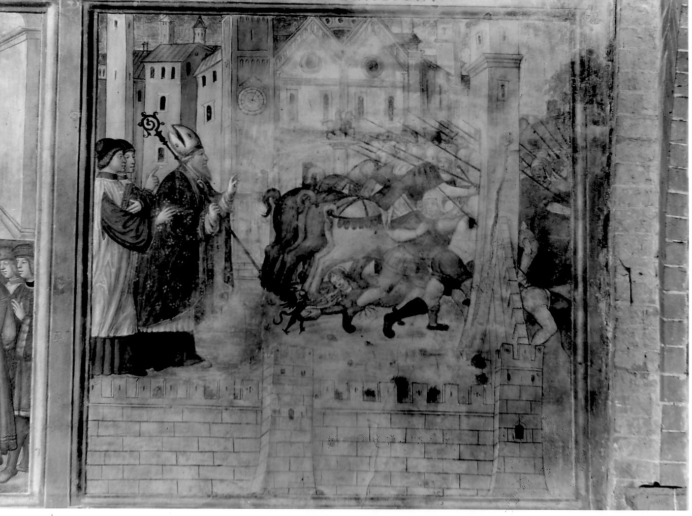San Teodoro caccia i francesi da Pavia (dipinto, elemento d'insieme) - ambito lombardo (sec. XVI)